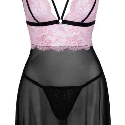 Cottelli Lingerie Babydoll Plus String Aus Powernet Und Spitze