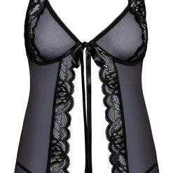 Kissable Babydoll Plus String Mit Effektspitze