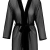 La Finesse DESSOUS Kimono, Semi-transparent, Mit Edlen Details Aus Samt Und Strass