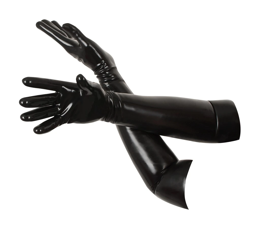 Late X Handschuhe Aus Latex, Lang – Bild 2